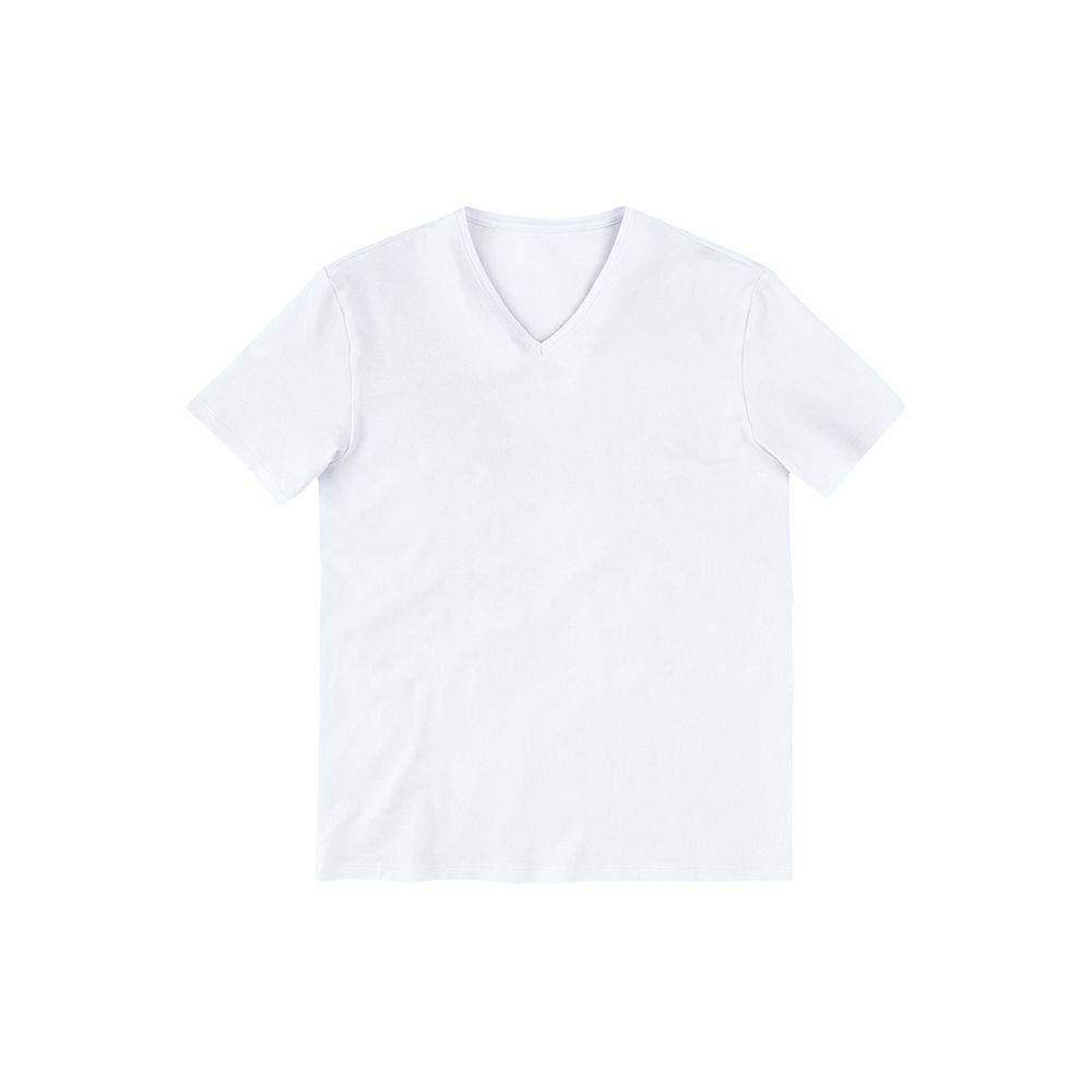 camiseta branca gola v masculina hering