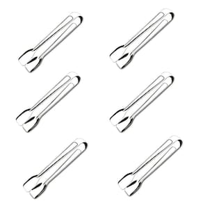 Conjunto 6 Pegadores de Inox Cozinha Carne Pinça para Gelo