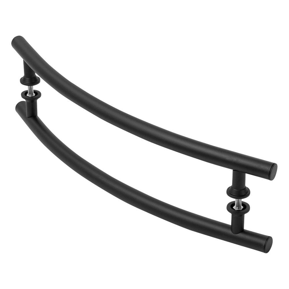 Puxador De Porta Tubular Curvo Lateral Preto 1.20 Metro