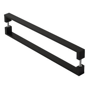 Puxador De Porta Pivotante Alumínio Inoxidável Preto 1.00mt