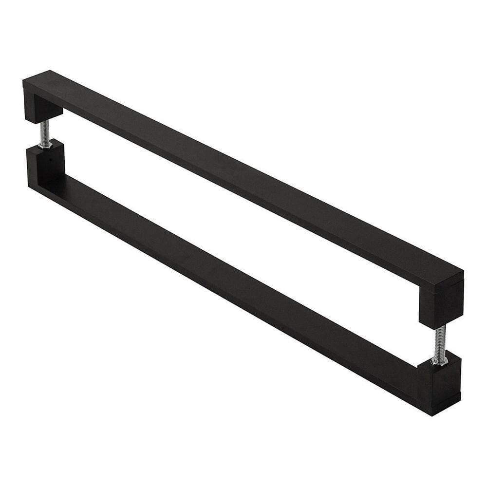 Puxador De Porta Pivotante Alumínio Inoxidável Preto 40cm