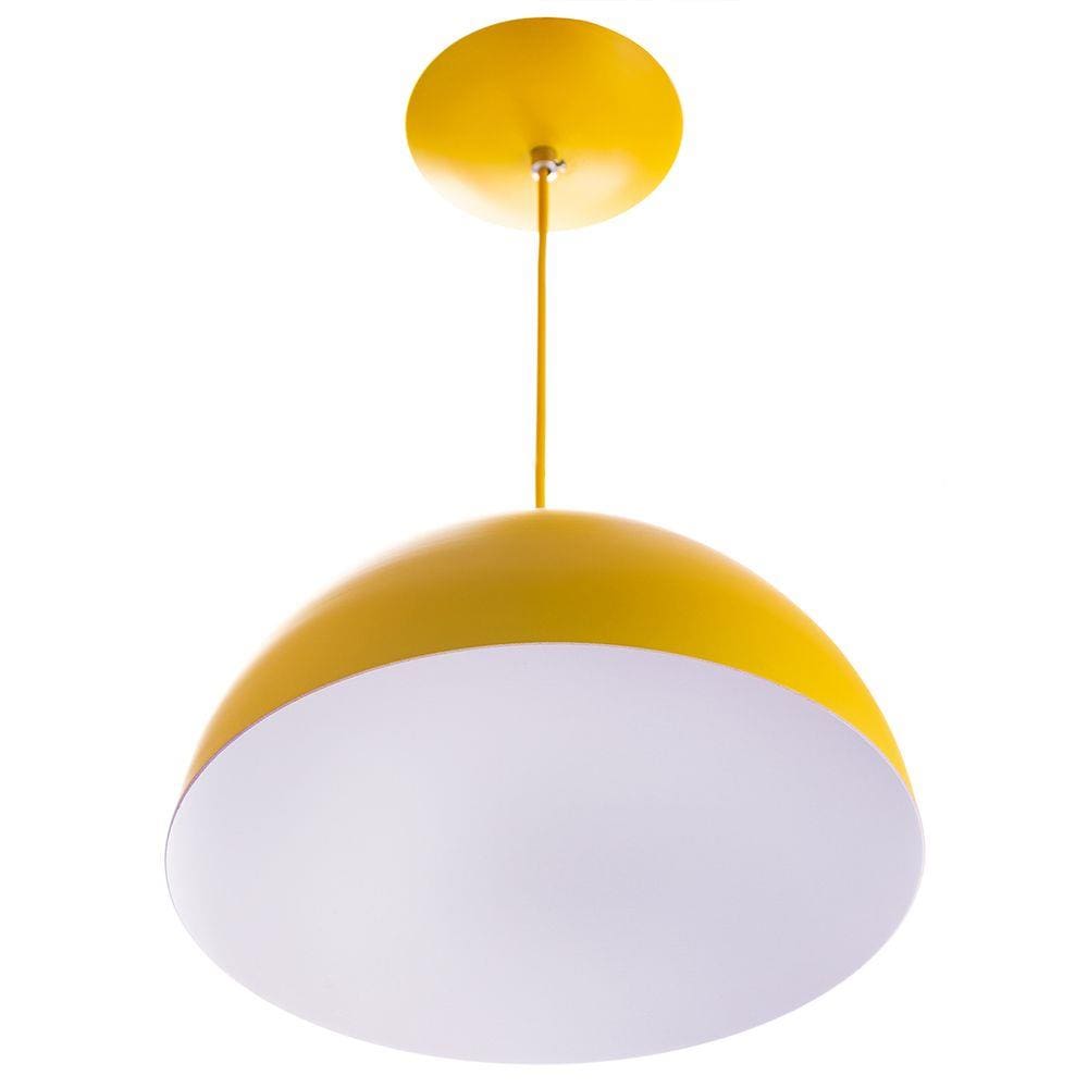 Lustre Pendente Meia Lua 30cm De Alumínio 