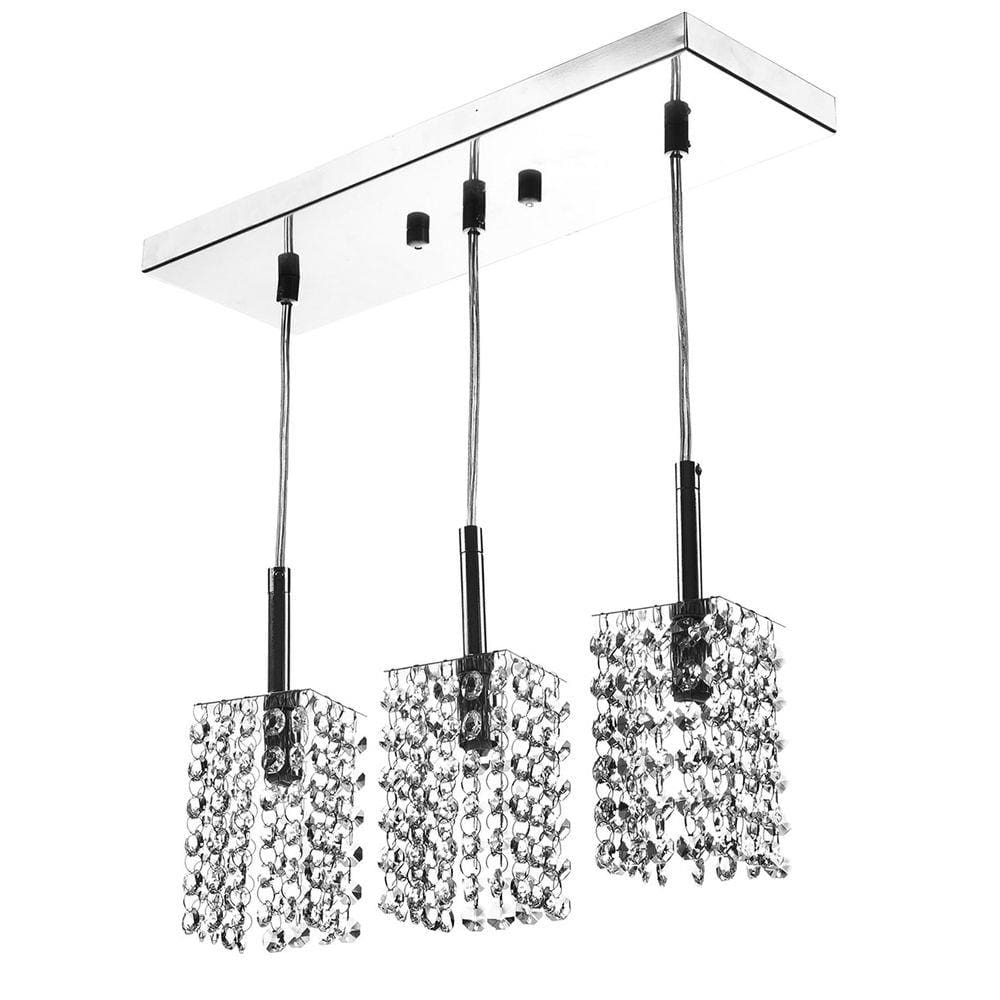 Lustre Para Sala Clearcast Triplo Cristal Legitimo