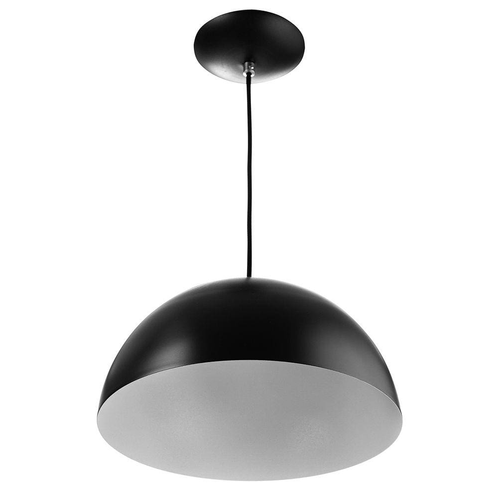 Lustre Pendente Meia Lua 40cm De Alumínio Soquete