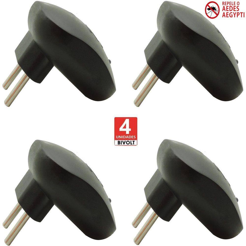 Repelente Eletrônico RepelMaX preto, Bivolt, Inaudível, Econômico, Leve 4 Unidades