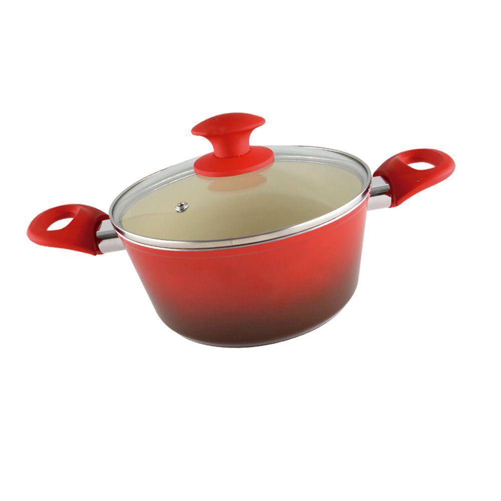 Caçarola com Revestimento Cerâmico 22cm 4,5mm Vermelha Class Home