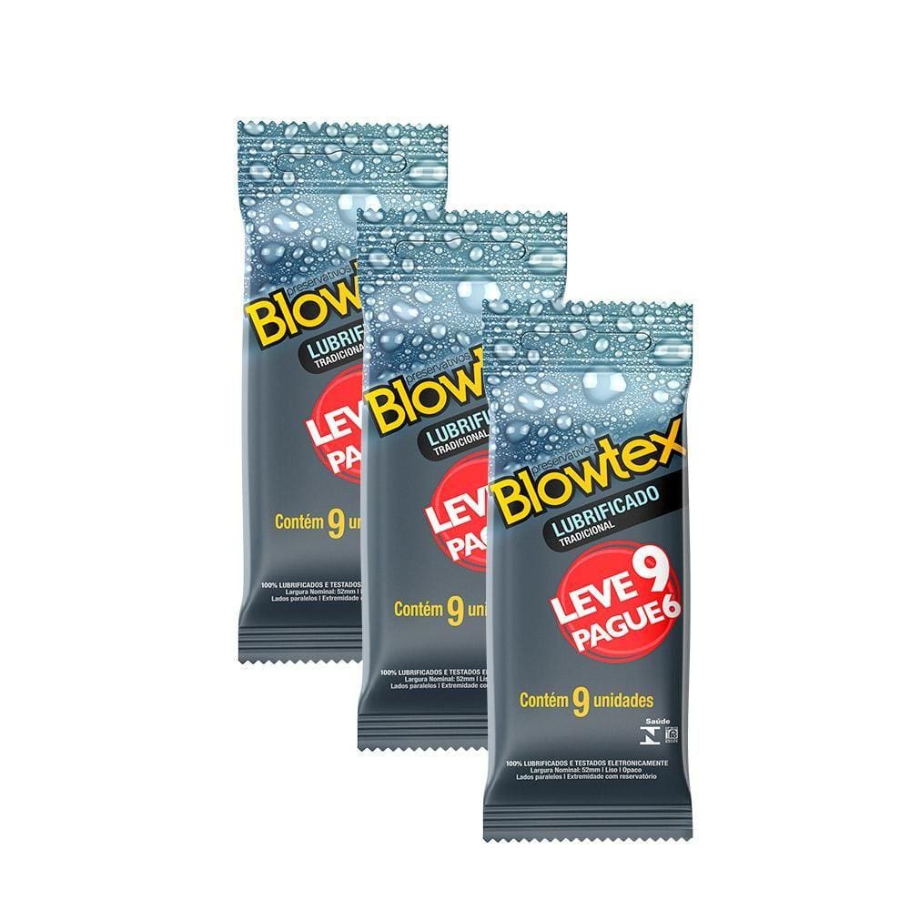 Kit leve 27 Pague 18 Preservativo Blowtex Lubrificante c/ 9 Un