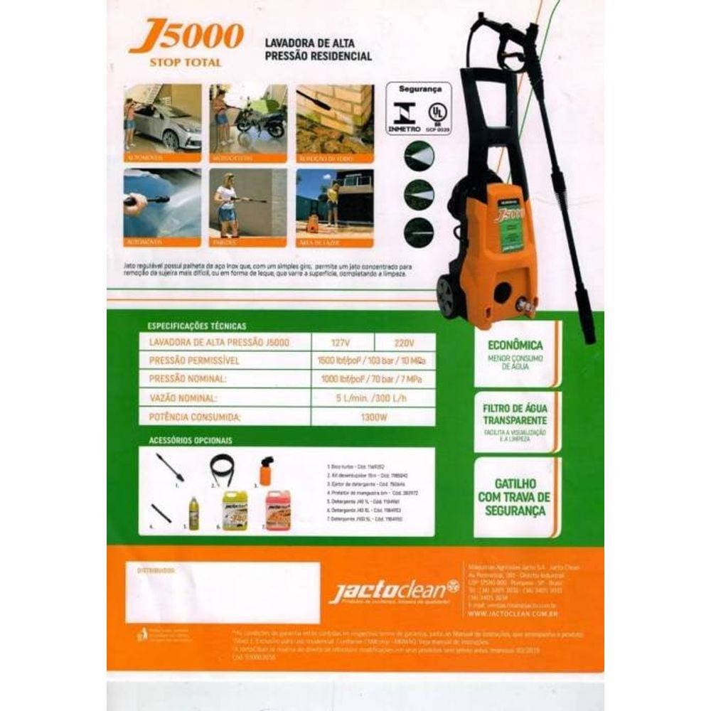 Lavadora Alta Pressão Jacto J5000 220.v