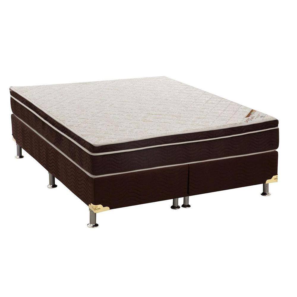 Cama Box Baú Queen + Colchão Espuma D45 - Castor - Black White Double Face  158x198x69cm Branco no Shoptime