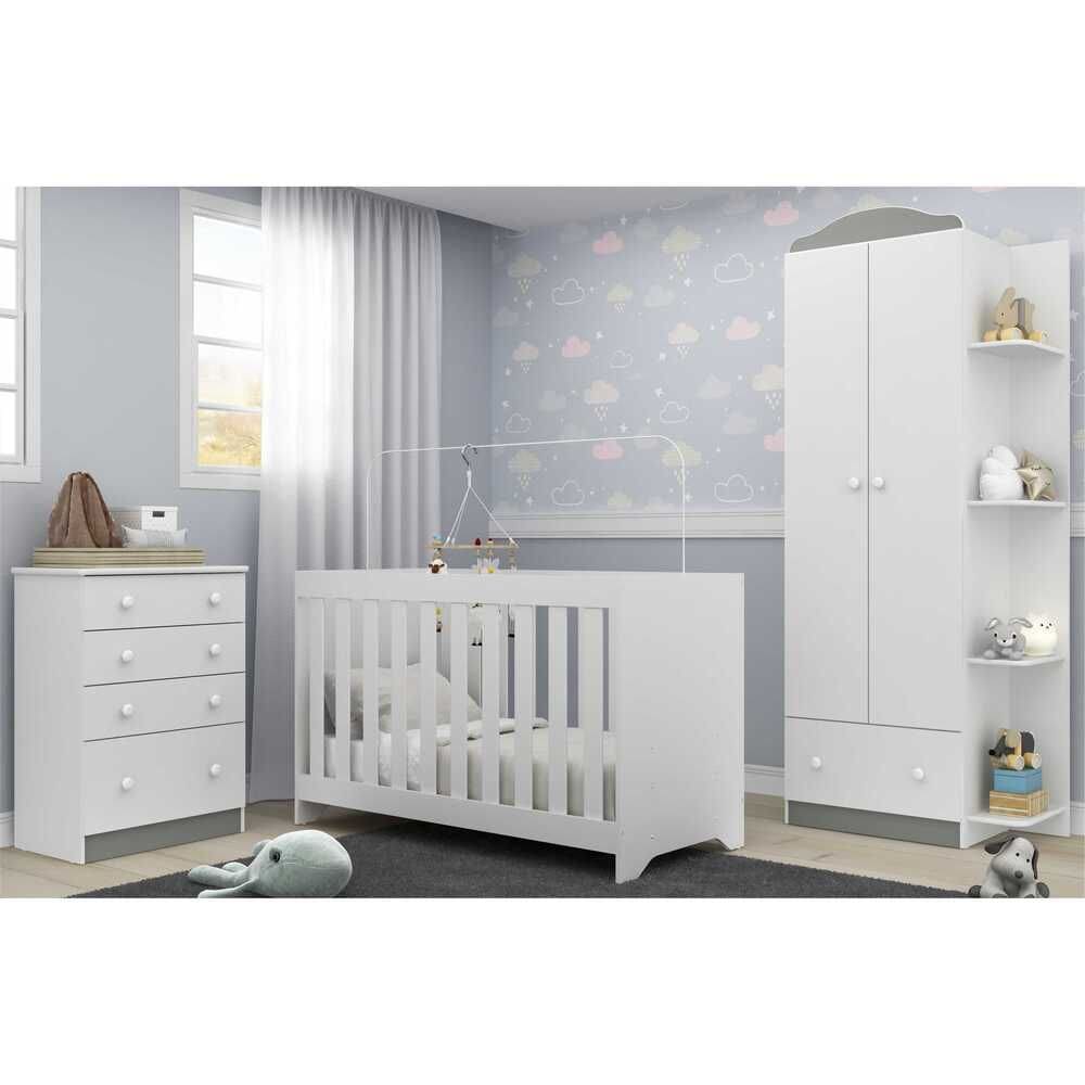 Quarto Infantil Completo Pista De Corrida - Branco/vermelho