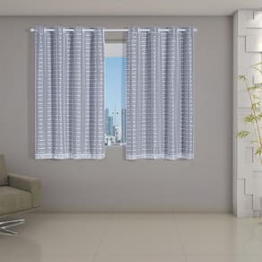 Cortina Blackout Pata Com Voil Xadrez 2,00 M X 1,40 M Branco