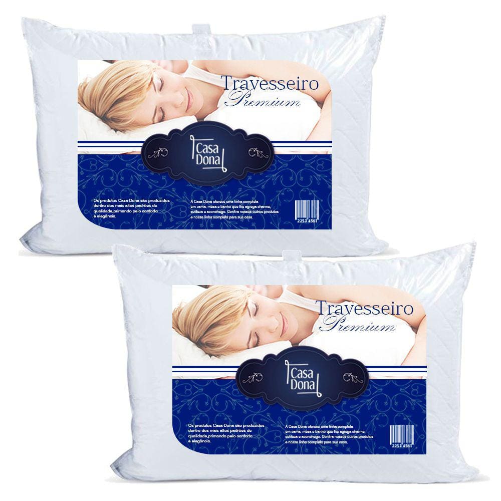 Kit 2 Travesseiros Percal 200 Fios Casa