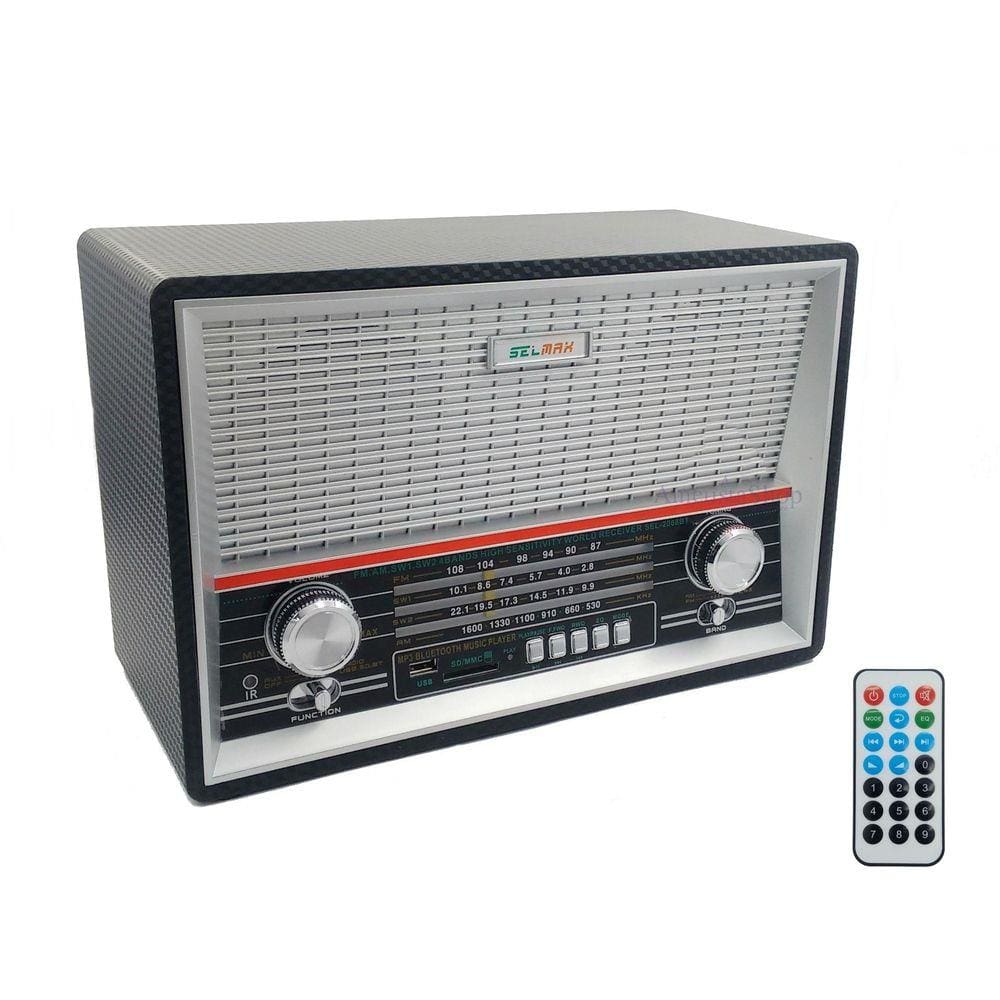 Rádio Retrô Com Controle Bluetooth Bt 2068 Livstar