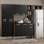 Cozinha Completa Compacta Pequim Sun Multimóveis com Balcão Madeirado com Preto