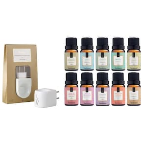 Difusor Elétrico Porcelana + 10 Essências 10ml Via Aroma