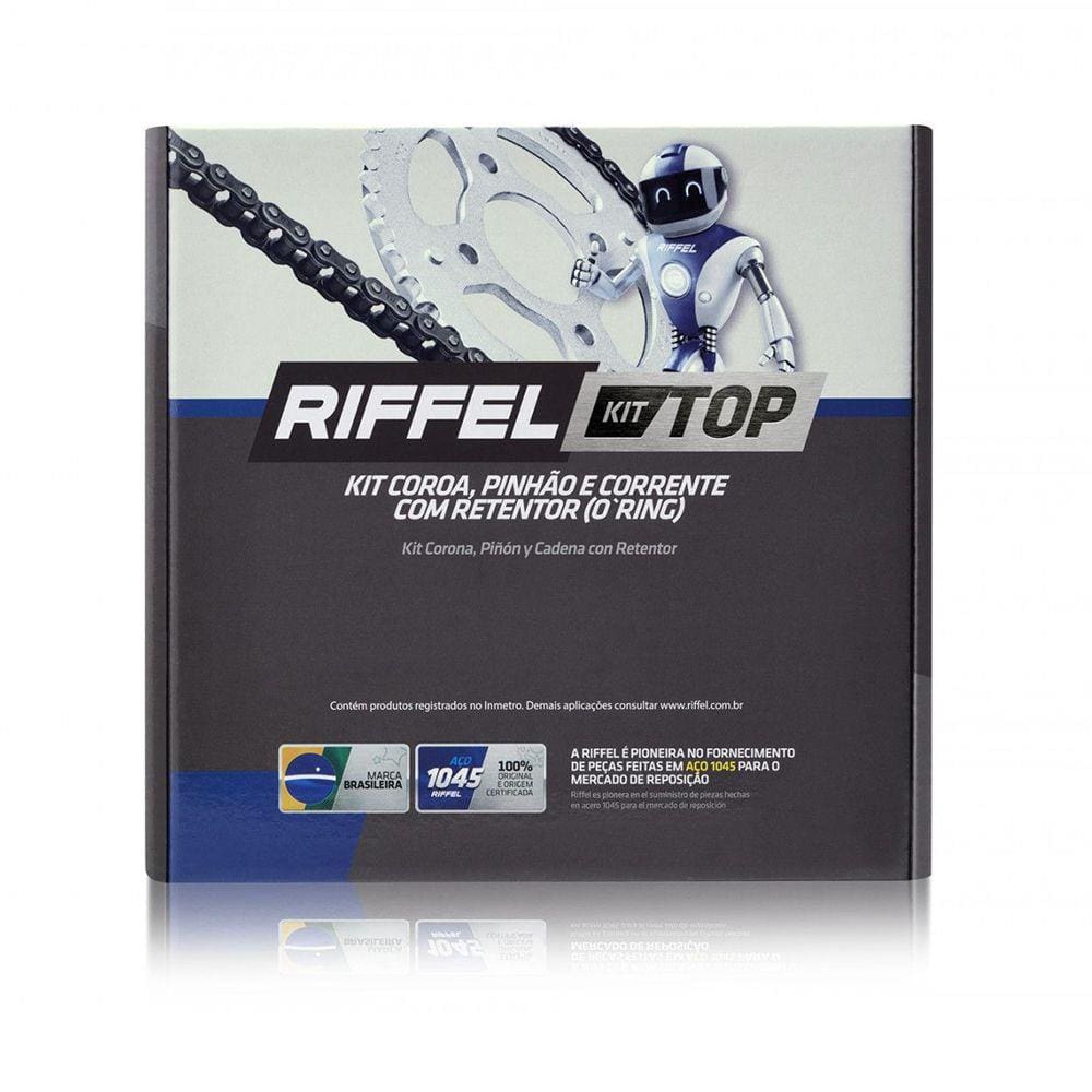 Kit Relação Transmissão Riffel Top YBR 125 Factor 2003-2016