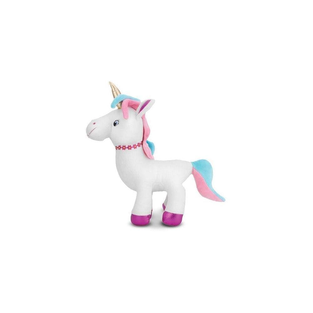 Unicórnio De Pelúcia Branco E Rosa 34 Cm Antialérgico