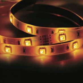 Fita LED 2,5W 30 LEDs/metro 5m 12V com Fonte Bivolt IP20 Taschibra Amarelo