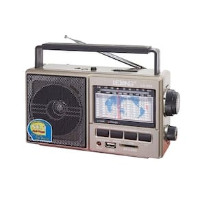 Rádio AM/FM 11 Bandas Entrada Pendrive Cartão de Memória LE-604 - Cinza