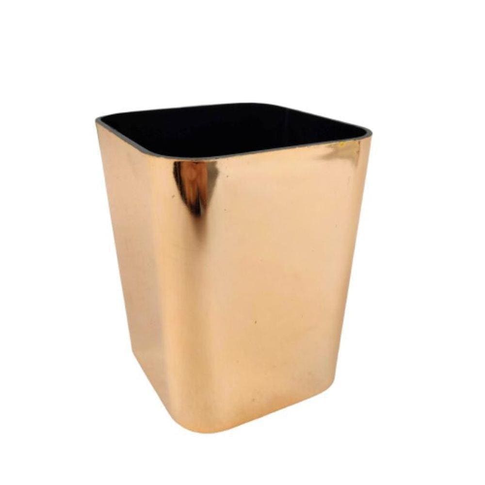 Porta Treco Objetos Metalizado Rose Gold Cobre 10X8Cm Vaso
