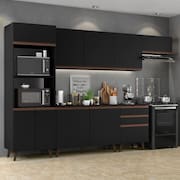 Cozinha Completa Madesa Reims 320001 com Armário e Balcão - Preto