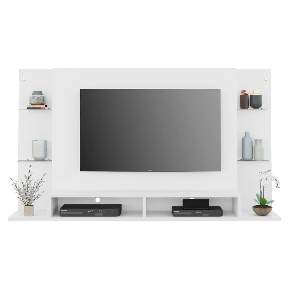 Painel com Suporte TV 60" e Prateleiras Vidro Nairóbi Multimóveis