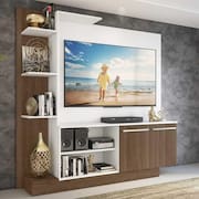 Estante Home Theater com Suporte para TV até 55`` Denver Multimóveis Branco/Madeirado
