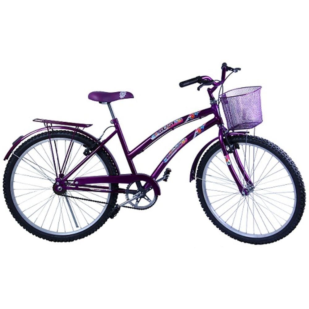 Bicicleta Super Fort com Garupa Aro 26 Violeta - Colli Bike