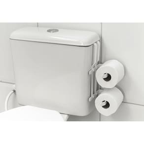 Suporte Porta Papel Higiênico Duplo P/ Caixa Acoplada Branco