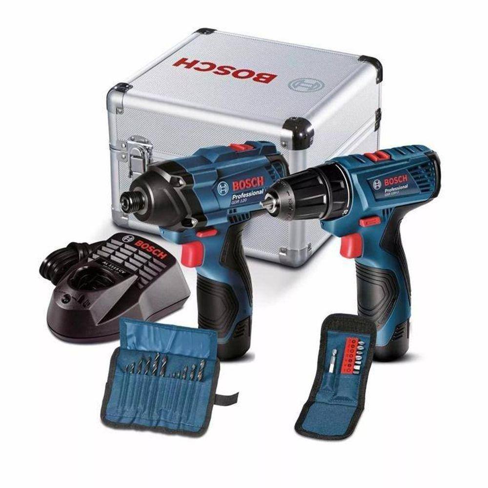 imagem-Furadeira Parafusadeira Bosch GSR 120 Li + Chave de Impacto GDR 120 Li, com Maleta, 12 Volts