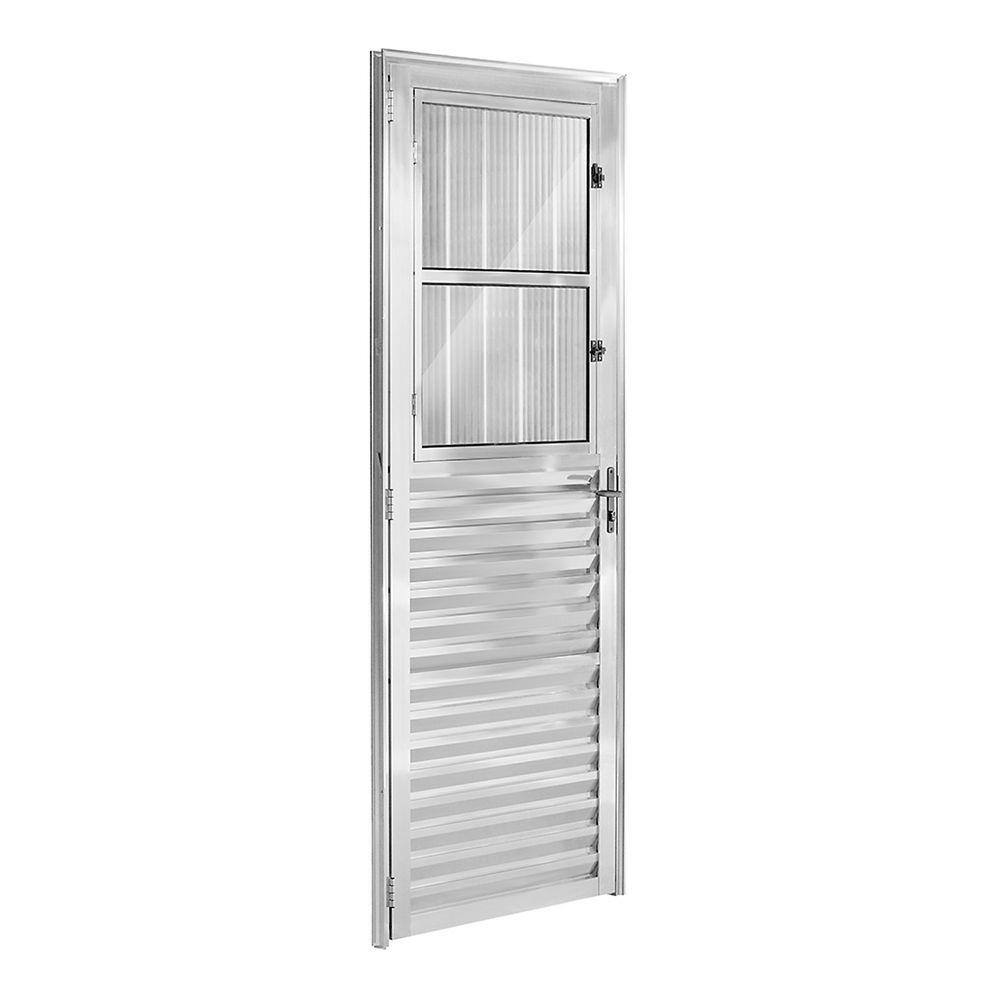 Porta Postigo Alumínio Brilhante Direita 210x80x5cm Ecosul