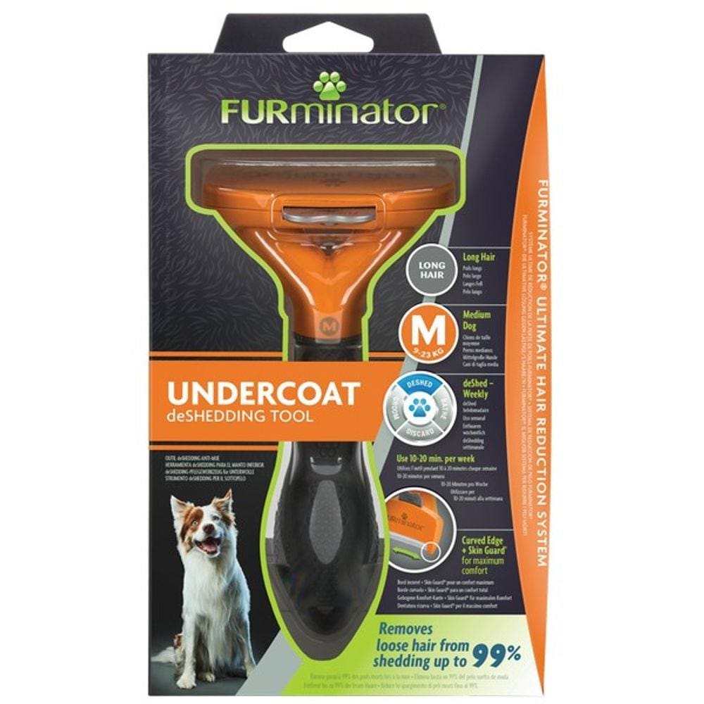Escova Tira Pelo Furminator Para Cães Com Pelo Longo - Médio