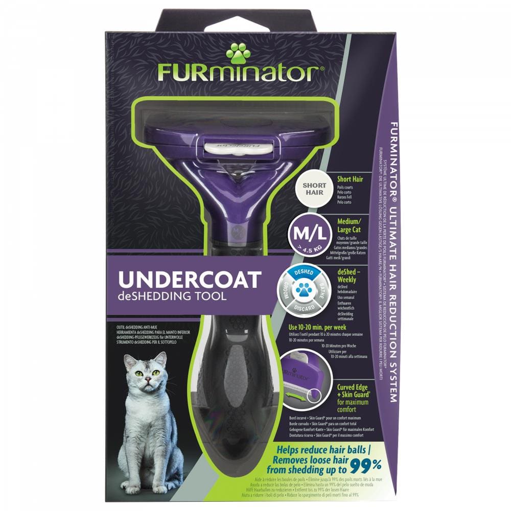 Escova Tira Pelo Furminator Para Gatos Com Pelo Curto - Médio e Grande