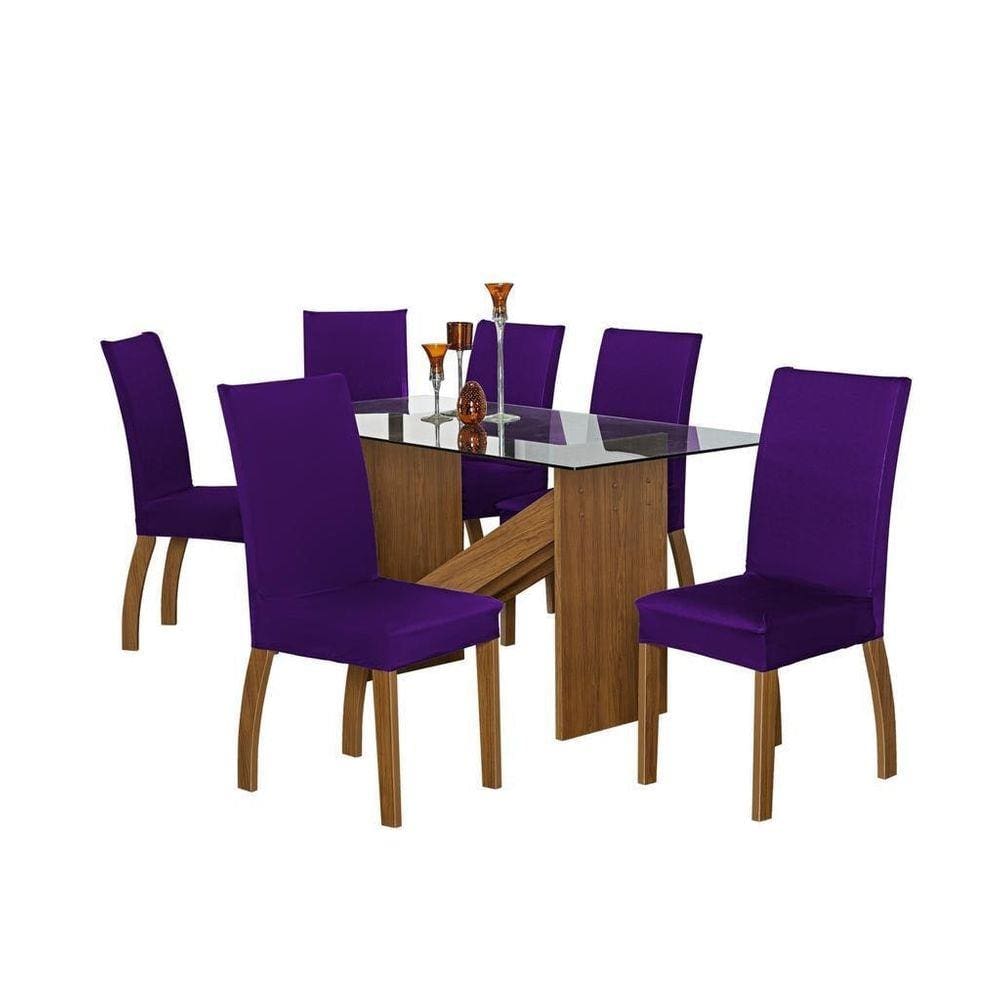 Capa De Cadeira Malha Gel - Kit 6 Unidades Roxo