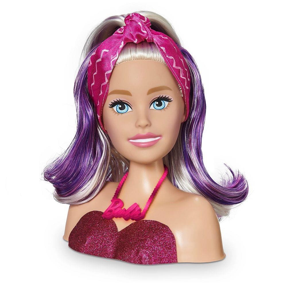 Boneca Barbie Maquiar e Pentear Busto 3 Acessorios - Pupee