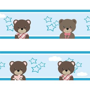 Faixa de parede infantil Ursinho Urso border adesivo 13