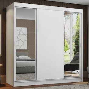 Guarda-Roupa Casal Madesa Reno 3 Portas de Correr com Espelhos