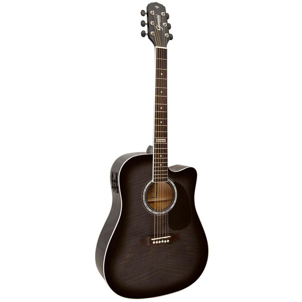 Violao Folk Giannini Gf 1D Ceq  Cutaway  Tbk - Trans. Black