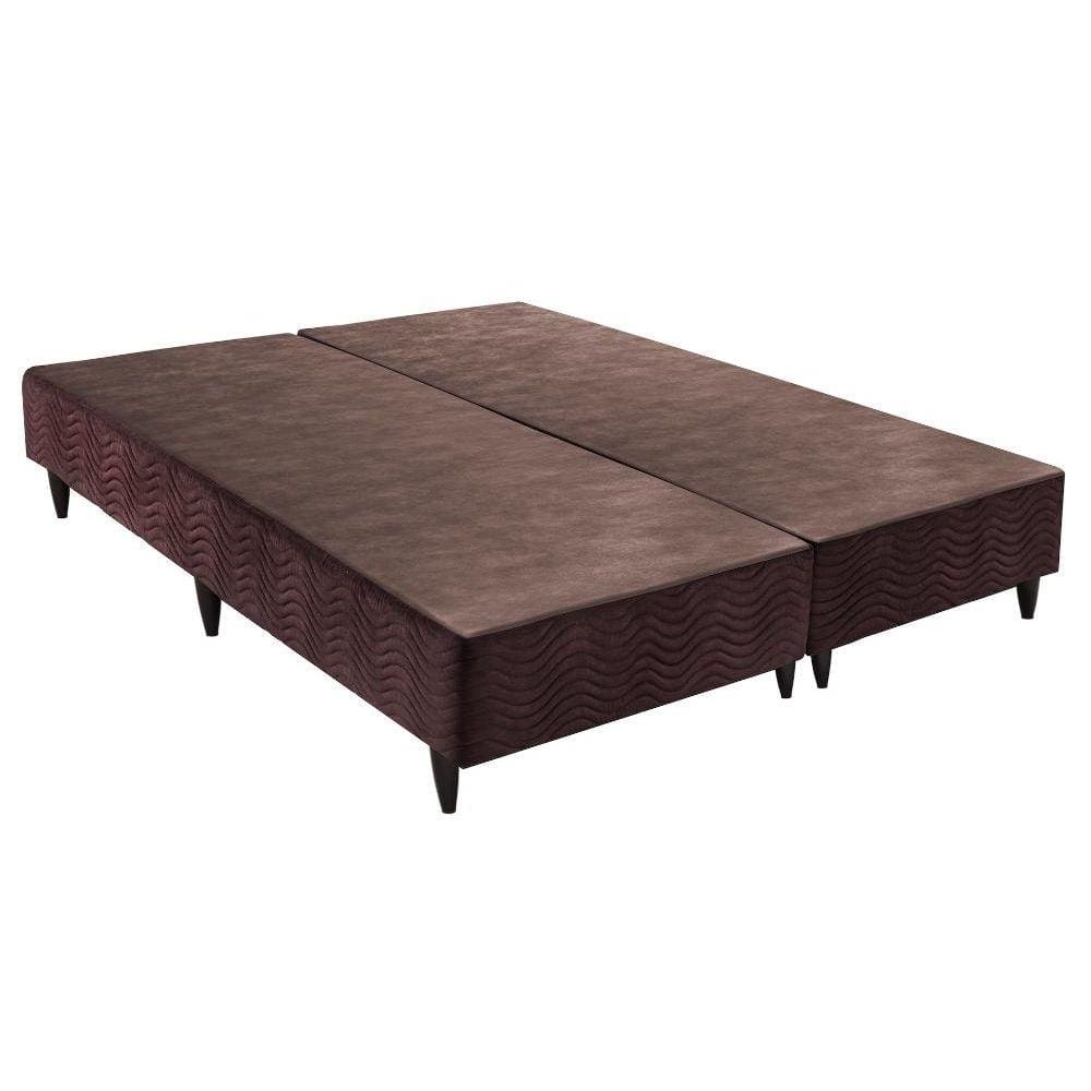 Base Sommier Camurça Marrom Queen (158x198x23) - Ortobom