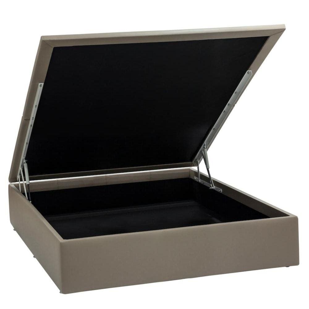 Base Baú Physical Corino Bege Casal (138x188x39) - Ortobom
