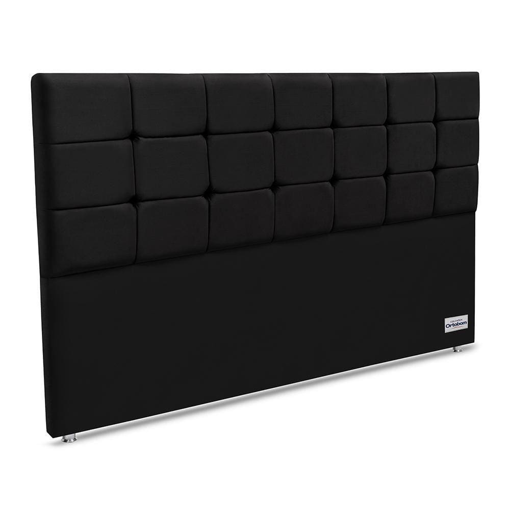 Cabeceira Amur Veluto Preto King (12x188x125) - Ortobom