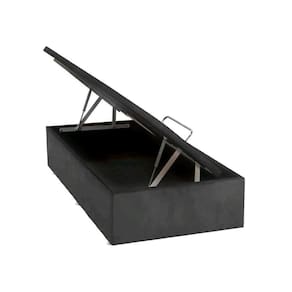 Base Baú Phy Camurça Cinza Solteiro (88x188x39) - Ortobom
