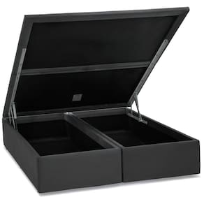 Base Baú Camurça Cinza Super King (193x203x39) - Ortobom