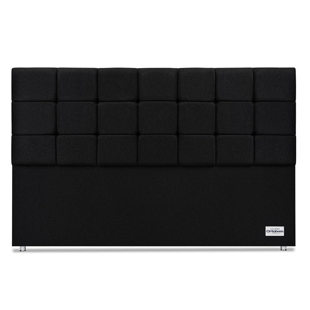 Cabeceira Amur Linho Preto Super King (12x195x125) - Ortobom