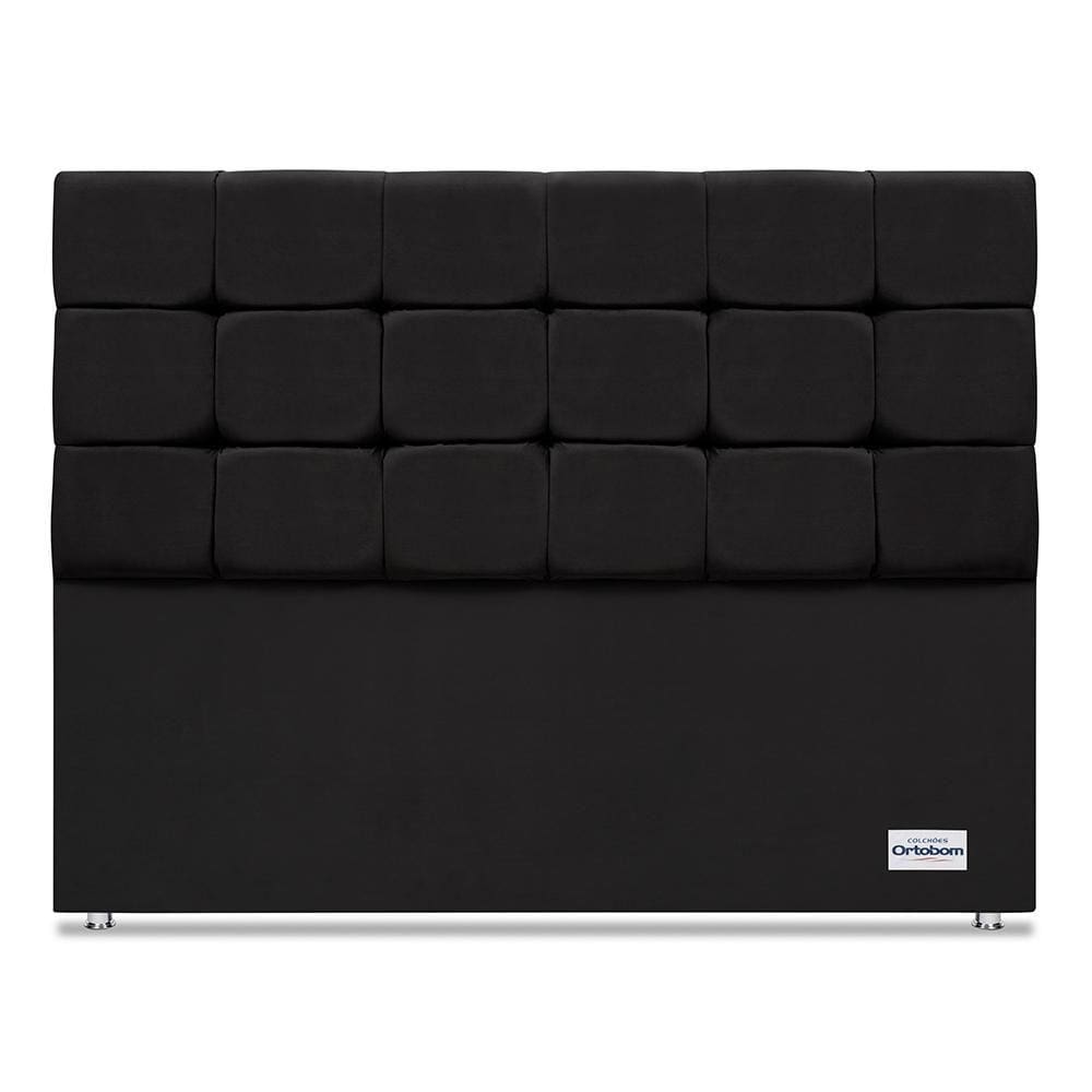 Cabeceira Amur Veluto Preto Queen (12x160x125) - Ortobom