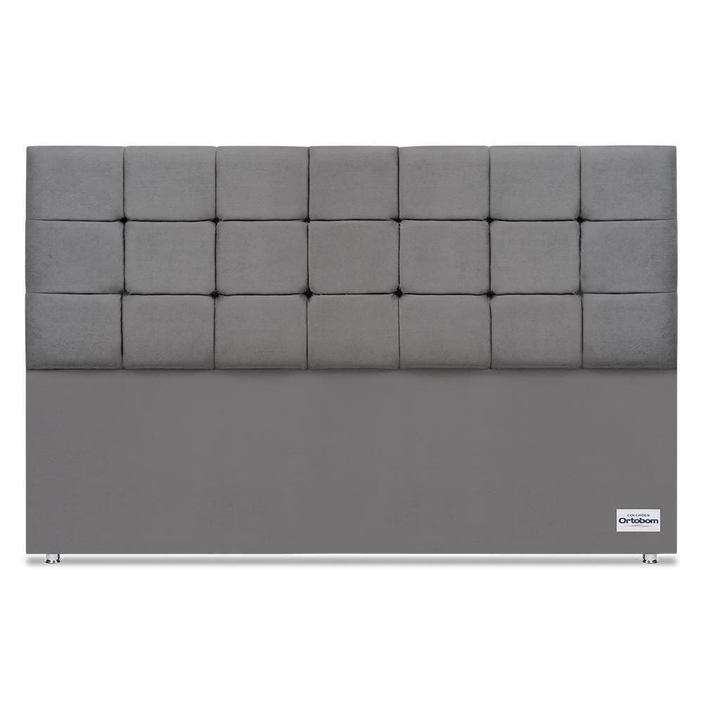 Cabeceira Amur Veluto Cinza King (12x188x125) - Ortobom