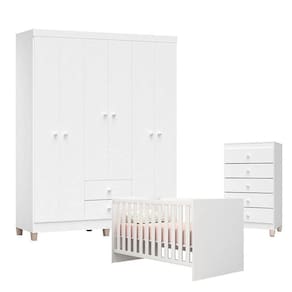 Quarto de Bebê Ternura Baby 6 Portas com Cômoda Gaveteiro Brilho - Incorplac