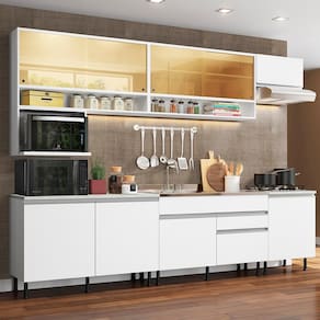 Cozinha Completa Madesa Verona com Armário e Balcão (Sem Tampo e Pia)