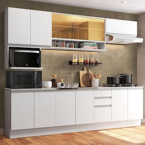 Cozinha Completa Madesa Genova com Armário e Balcão (Sem Tampo e Pia)
