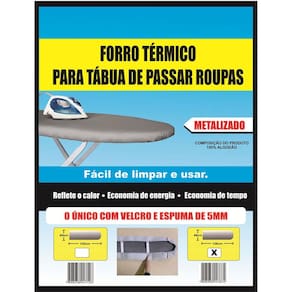 Capa / Forro Para Tábua De Passar Roupa 138x46cm Metalizado